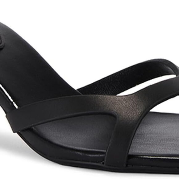 Women Kitten Heels Faux Leather Open Toe Mule Shoes Non Slip Sandals 8.5 - Picture 5 of 9